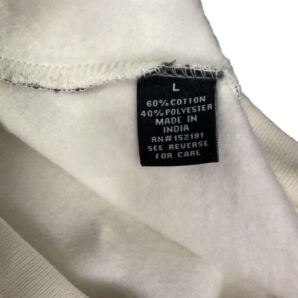 Blind Rooster Athletic Fleece Sweatshirt Varsity College Ivory Graphics Sz L NWT - Picture 6 of 7